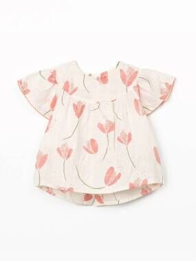 NEW PLAY UP girls tulip woven tunic in raw